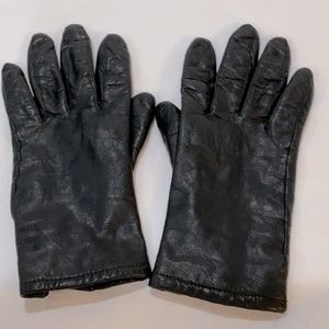 Warm winter leather driving gloves